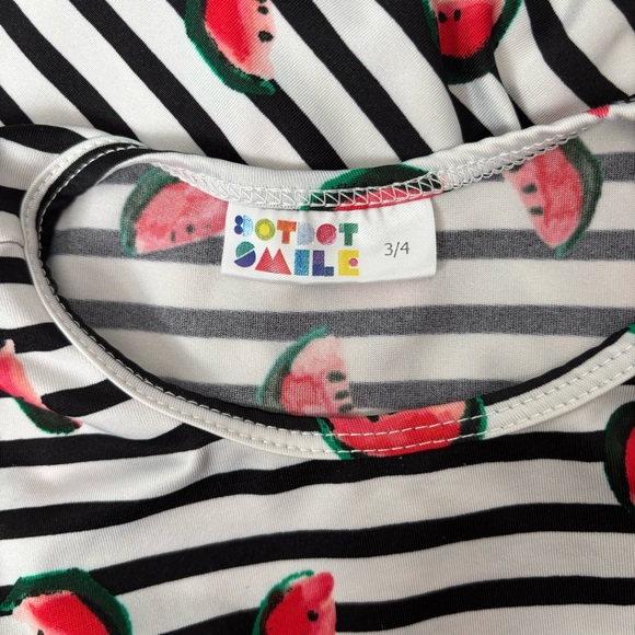 DotDotSmile -  Toddler Girl's Dress - Watermelon Wonder Ballerina Dress in 3/4 - Picture 5 of 7